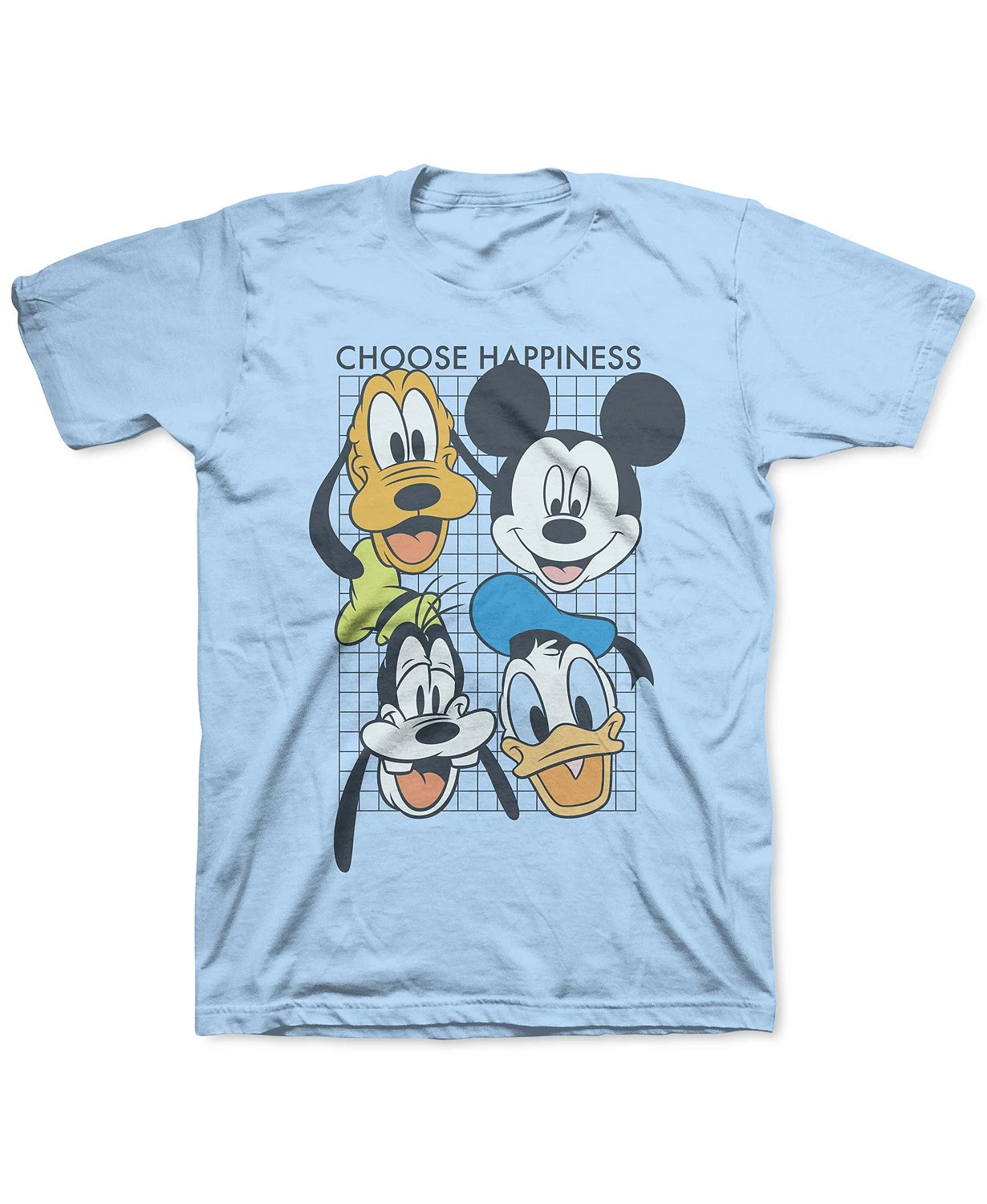 Camiseta infantil Disney para meninos, escolha a felicidade, azul, tamanho 4
