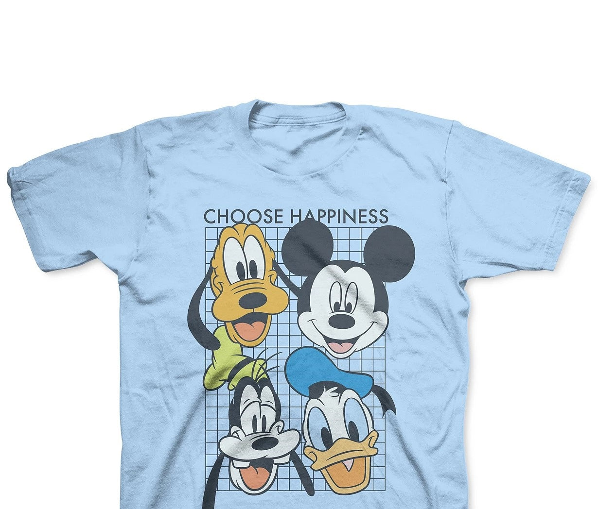 Camiseta infantil Disney para meninos, escolha a felicidade, azul, tamanho 4