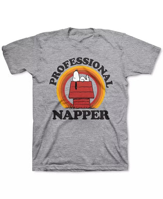 Camiseta infantil Snoopy Professional Napper da Peanuts Little Boy, cinza, tamanho 6