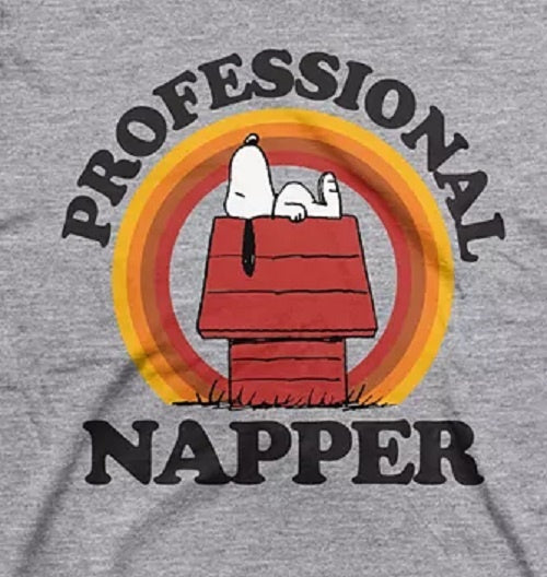 Camiseta infantil Snoopy Professional Napper da Peanuts Little Boy, cinza, tamanho 6