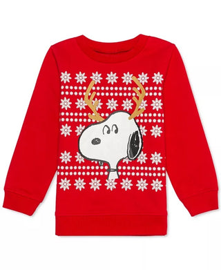 Peanuts Toddler Boys Snoopy Reindeer Holiday Sweatshirt Red Size 2