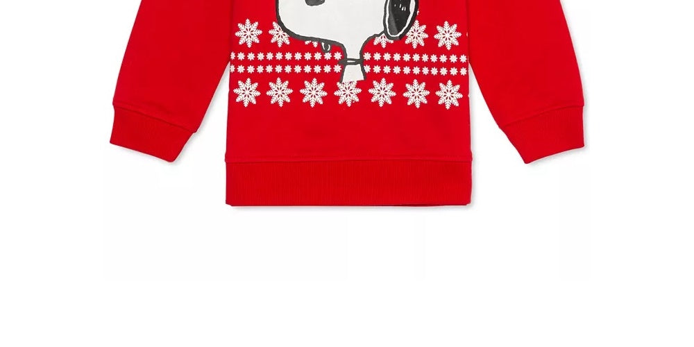Moletom infantil Peanuts para meninos, Snoopy, rena, tamanho 2, vermelho