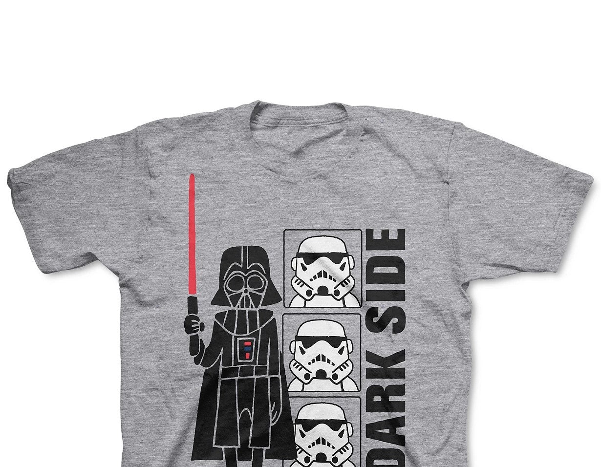 Camiseta infantil Star Wars Dark Side para meninos, tamanho 2, cinza