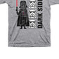 Camiseta infantil Star Wars Dark Side para meninos, tamanho 2, cinza