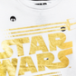 Camiseta infantil Star Wars com logotipo metálico para meninos, branca, tamanho 2