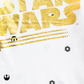 Camiseta infantil Star Wars com logotipo metálico para meninos, branca, tamanho 2