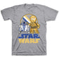 Camiseta infantil Star Wars Buddies para meninos, tamanho 2, cinza