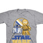 Camiseta infantil Star Wars Buddies para meninos, tamanho 2, cinza