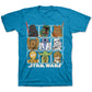 Camiseta Star Wars Little Boys Squares Turquesa/Aqua Tamanho 4