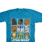 Camiseta Star Wars Little Boys Squares Turquesa/Aqua Tamanho 4