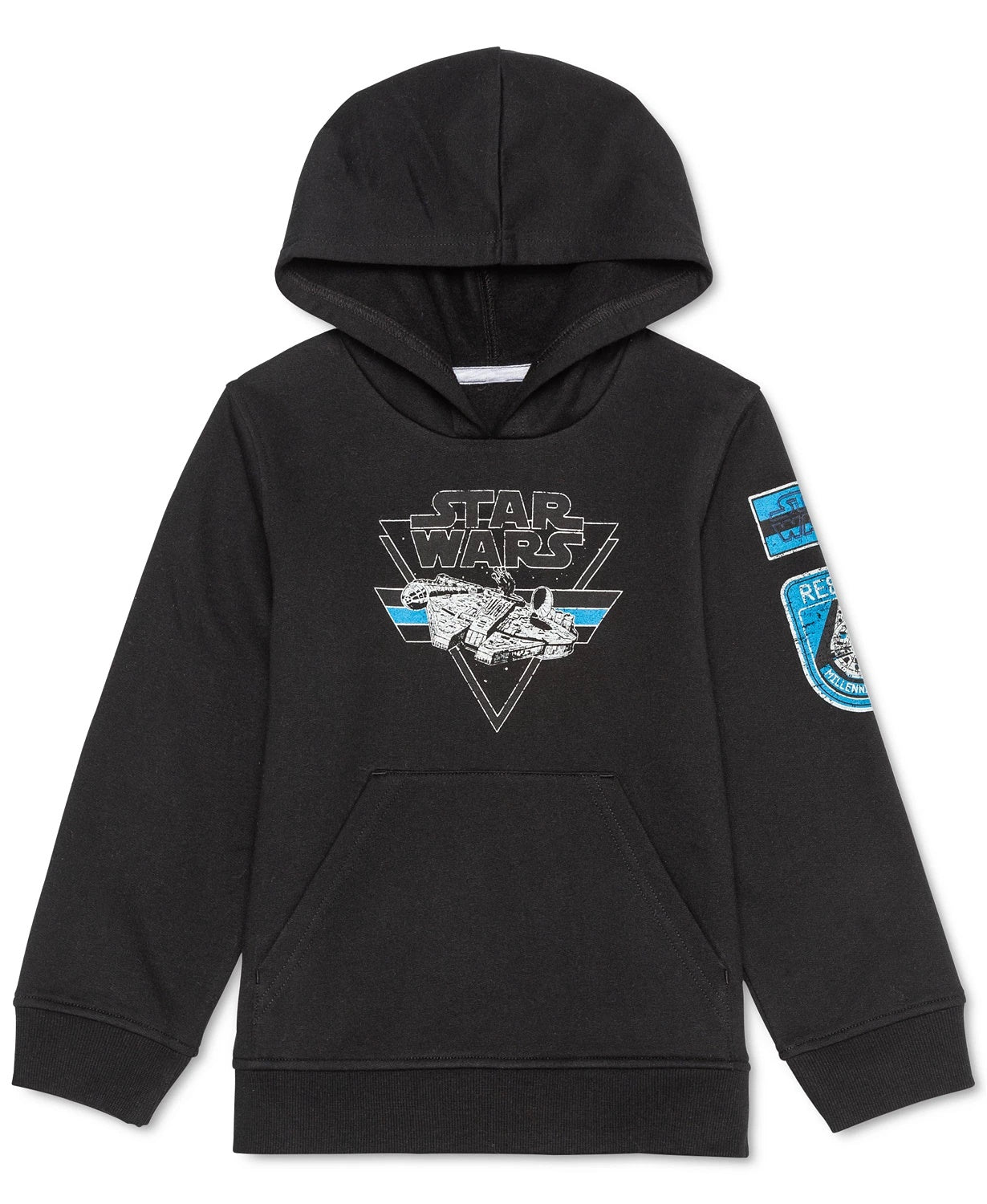Moletom com capuz infantil Star Wars Millennium Falcon para meninos, preto, tamanho 4