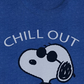 Camiseta masculina híbrida Snoopy Chill Out Graphic manga curta azul tamanho médio