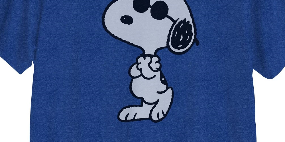 Camiseta masculina híbrida Snoopy Chill Out Graphic manga curta azul tamanho médio
