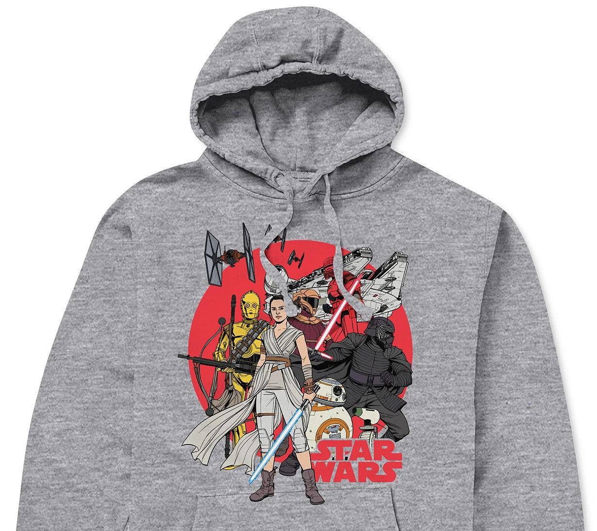 Moletom com capuz gráfico masculino Hybrid Star Wars Montage cinza tamanho médio