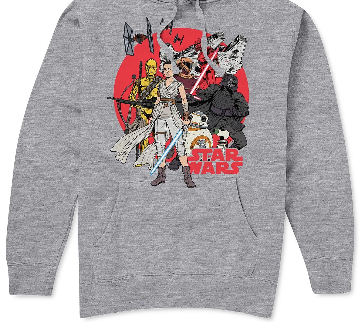 Moletom com capuz gráfico masculino Hybrid Star Wars Montage cinza tamanho médio