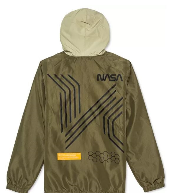 Anoraque com capuz Jem Big Boy's Nasa Colorblocked 1/4 Zip Verde Tamanho Grande