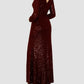 Vestido feminino Xscape com decote em V e lantejoulas, vermelho, tamanho 8