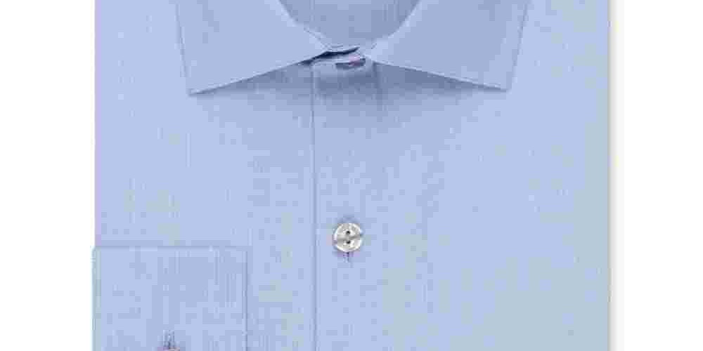 Camisa social masculina Kenneth Cole Reaction com botões e ajuste justo, azul, tamanho 14,5 x 32-33