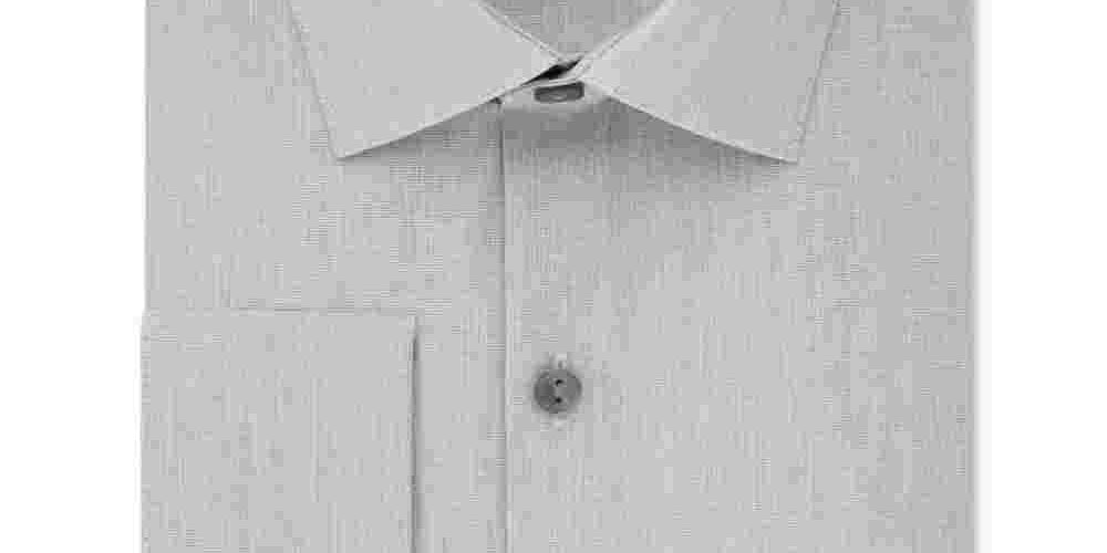 Camisa masculina Kenneth Cole Reaction Slim Fit Broadcloth French Cuff cinza tamanho 17,5 x 32 x 33