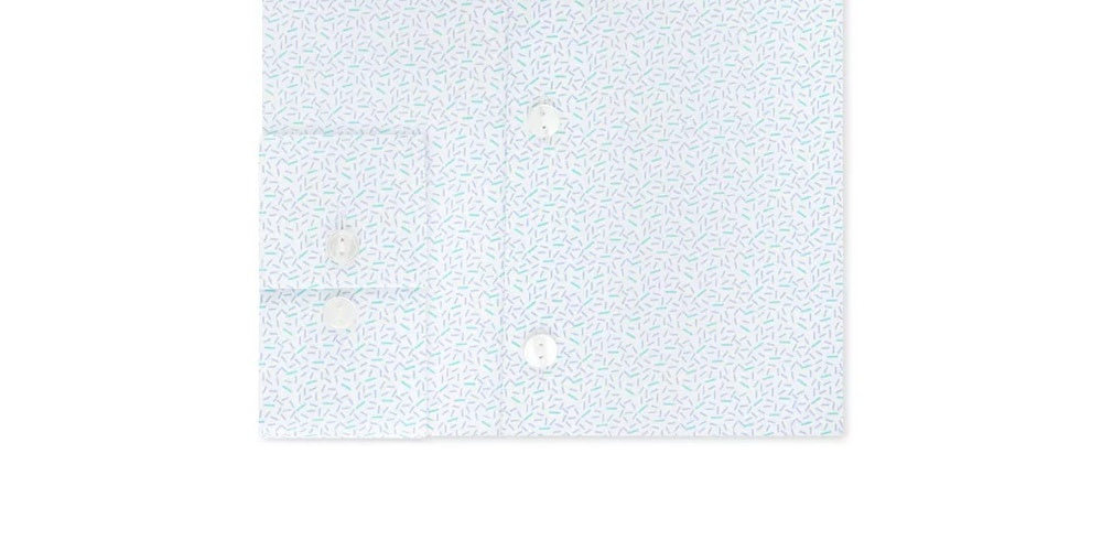 Camisa social masculina Kenneth Cole Reaction com estampa geométrica azul, tamanho 14,5 x 32 x 33