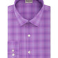 Camisa social masculina xadrez roxa Kenneth Cole Reaction com gola roxa, tamanho 18x34-35