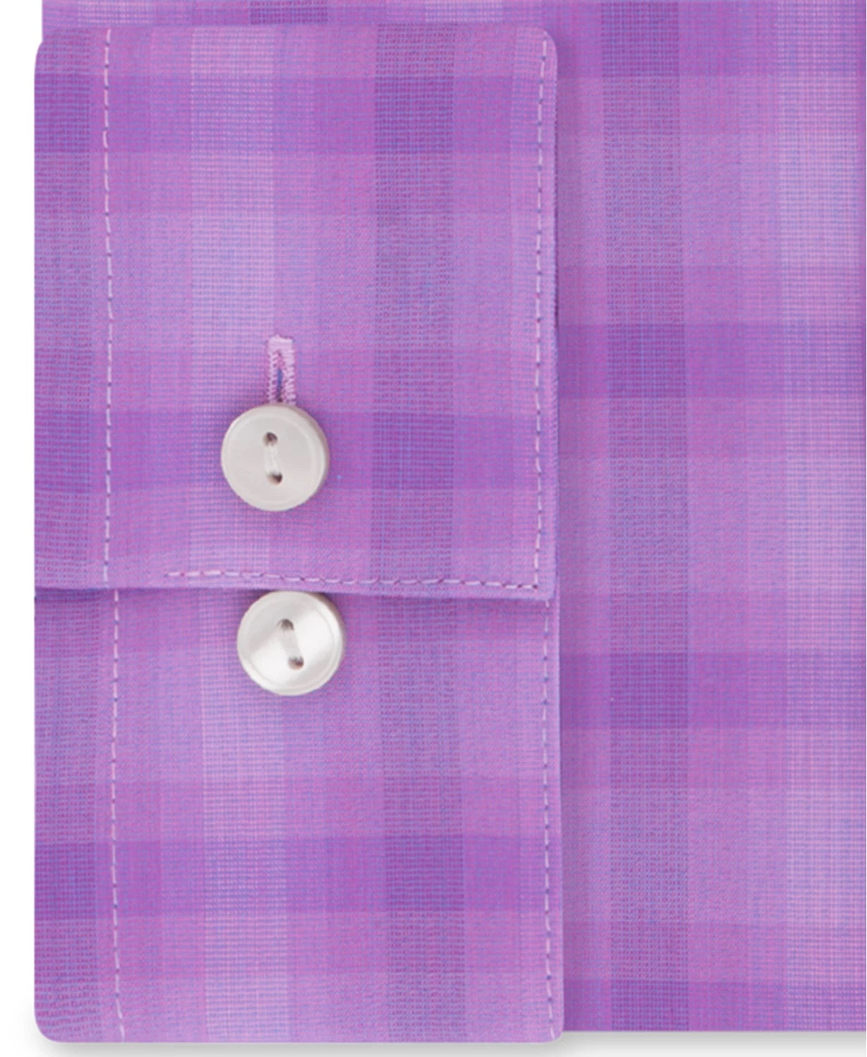 Camisa social masculina xadrez roxa Kenneth Cole Reaction com gola roxa, tamanho 18x34-35