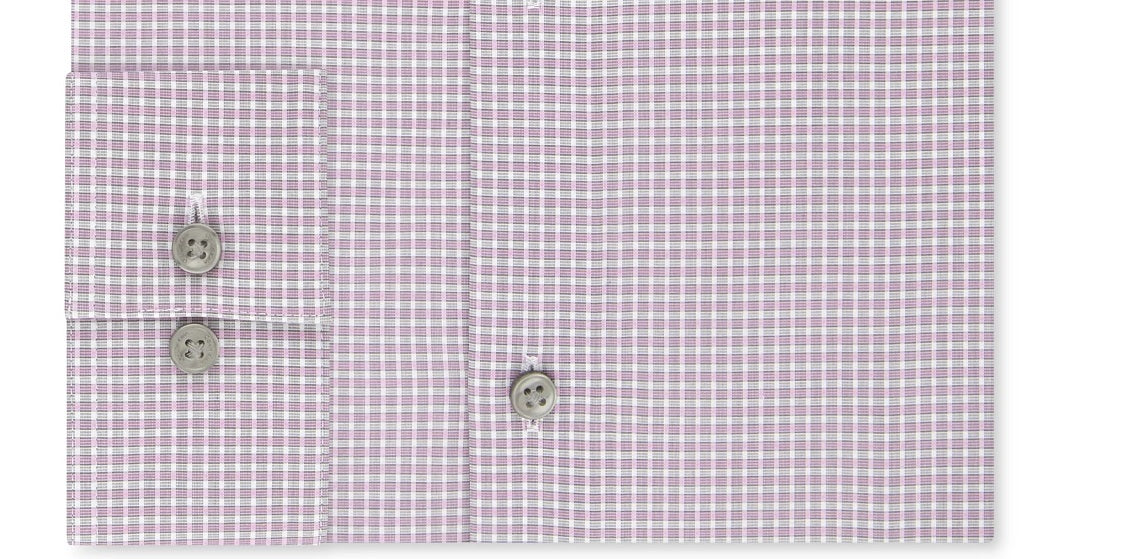 Camisa social masculina Calvin Klein Steel Slim-Fit, sem necessidade de passar, com elástico xadrez, rosa, tamanho 15x34-35