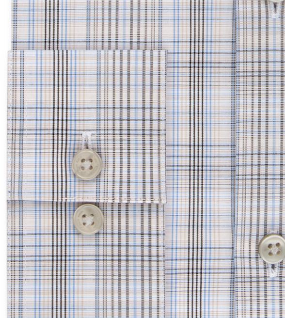 Camisa social masculina Calvin Klein Slim Fit Stretch Performance xadrez bege tamanho 16,5 x 32 x 33