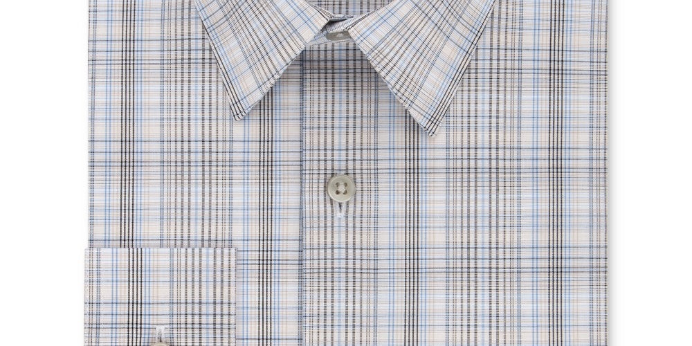 Camisa social masculina Calvin Klein xadrez com gola bege tamanho 15x32x33