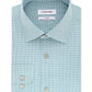 Camisa social masculina Calvin Klein Steel Classic/Regular-Fit, sem passar, com elástico xadrez, verde, tamanho 34-35