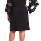 Vestido feminino plus size R &amp; M Richards com manga sino e estampa de ilusão, azul, tamanho 18W