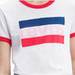 Camiseta Levi's Feminina Cotton Logo Ringer Branca Tamanho Médio