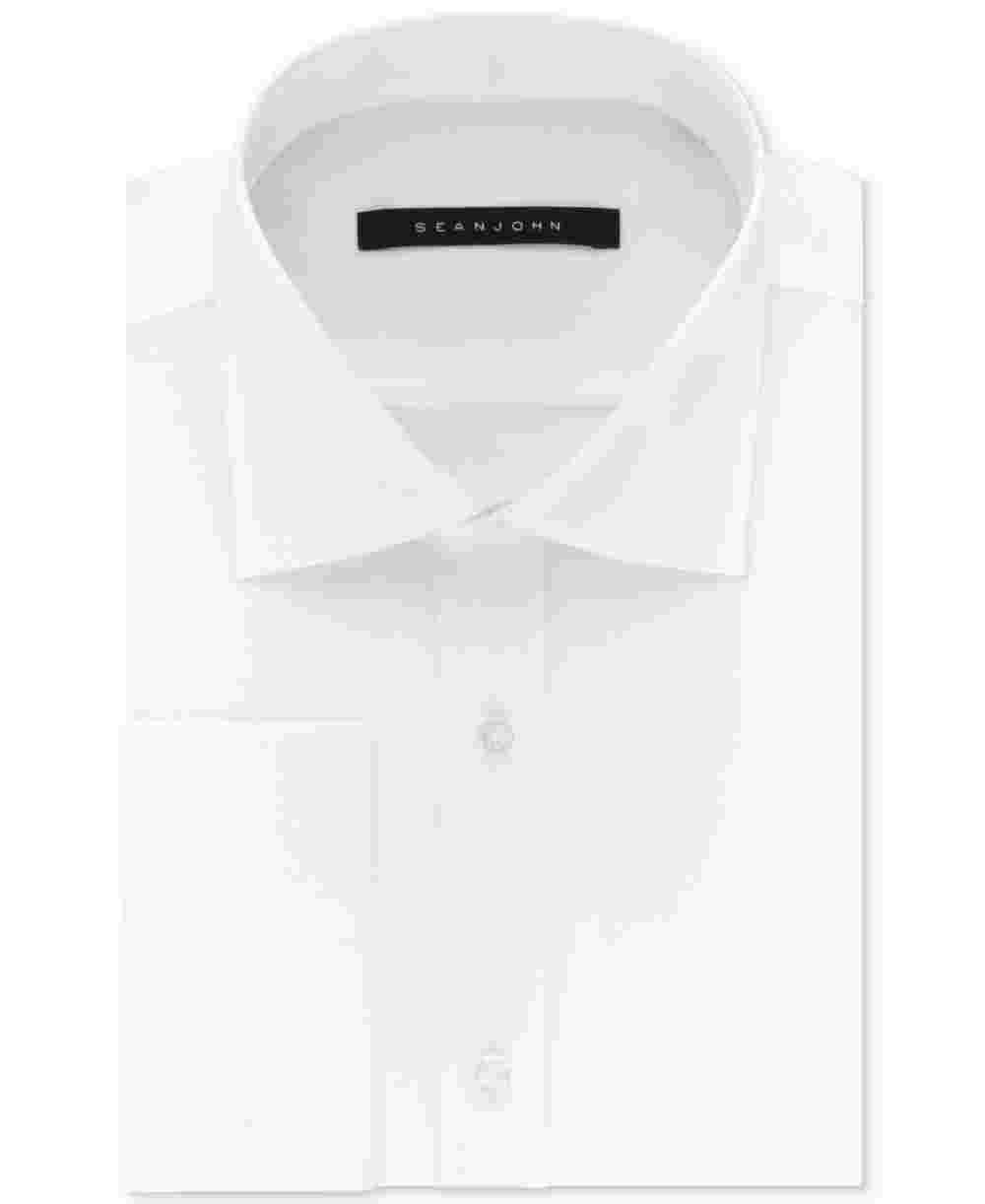 Camisa social branca lisa masculina Sean John Fit, tamanho 15,5 x 34 x 35
