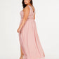 Vestido feminino City Studios plus size com estampa de tulipa e ilusão, rosa, tamanho 20W