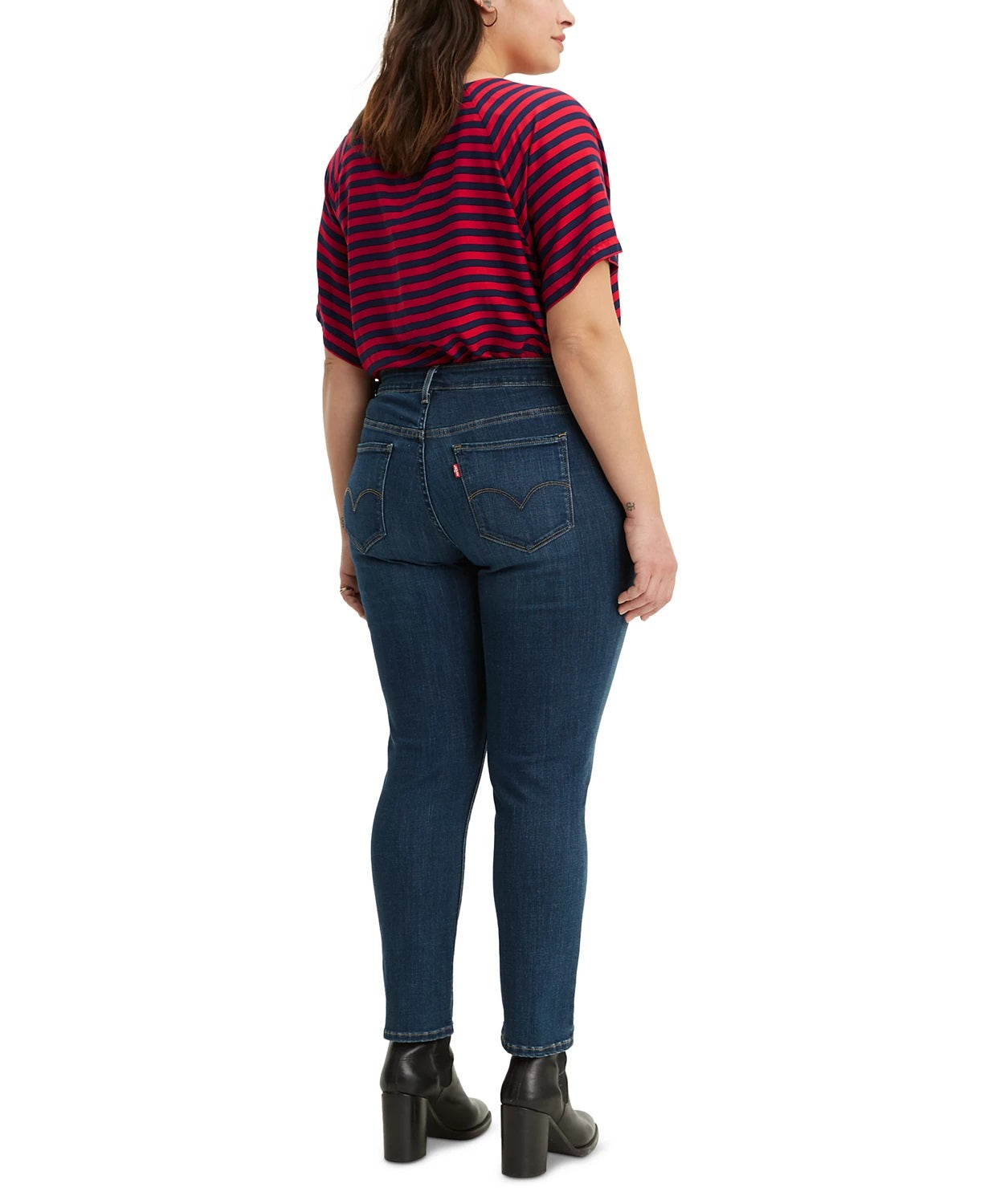 Calça jeans skinny plus size rasgada Levi's feminina, azul, tamanho 22W