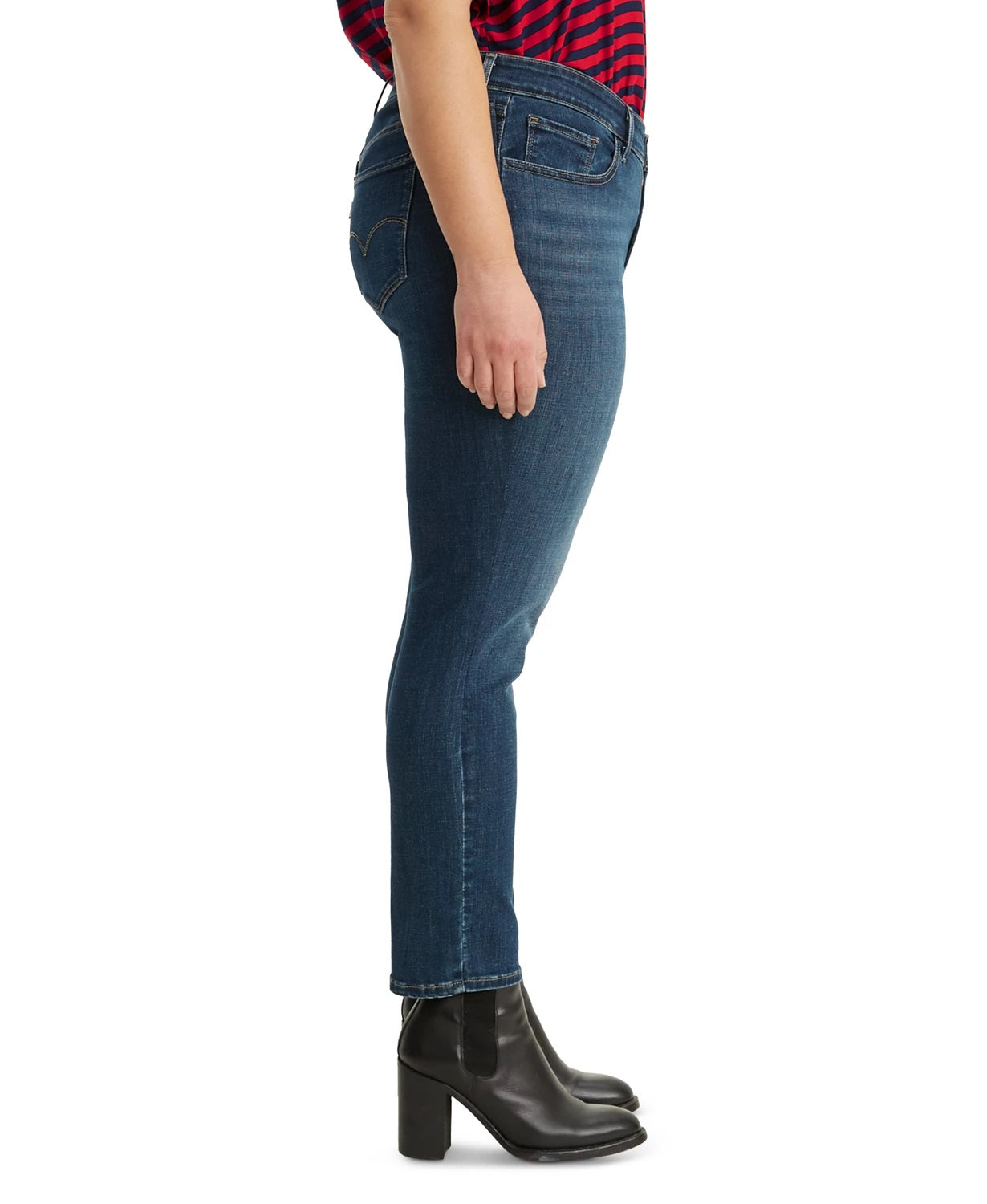Calça jeans skinny plus size rasgada Levi's feminina, azul, tamanho 22W