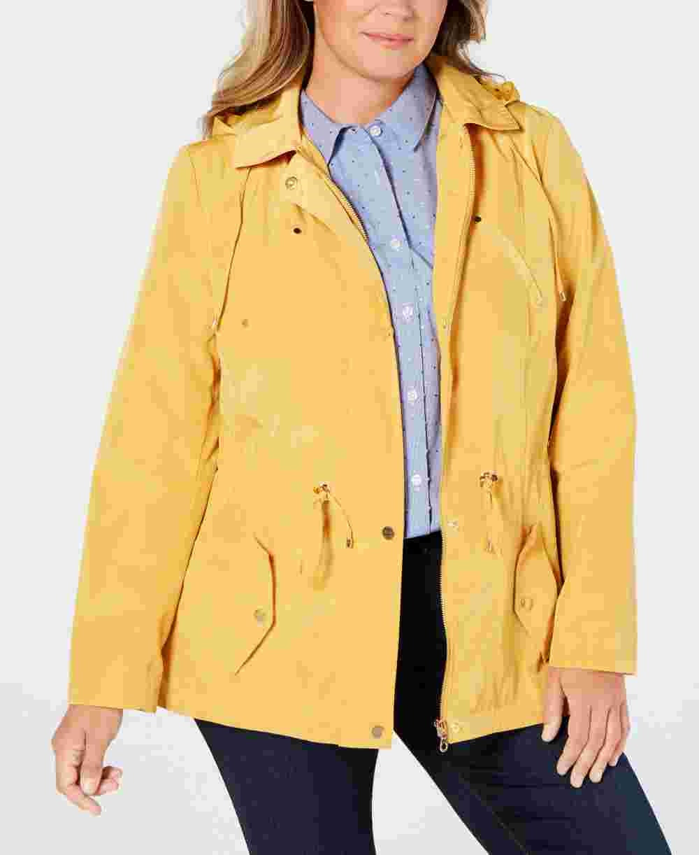 Jaqueta utilitária plus size feminina Charter Club dourada tamanho 2X