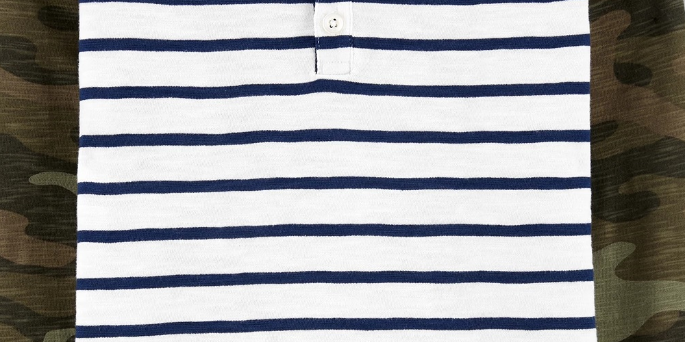 Camiseta Henley de algodão listrada e camuflada Carter's Little &amp; Big Boy's, tamanho 8, vários tamanhos