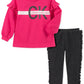 Calvin Klein Conjunto de 2 peças de moletom e leggings para meninas, rosa, tamanho 6