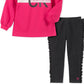 Calvin Klein Conjunto de 2 peças de moletom e leggings para meninas, rosa, tamanho 6
