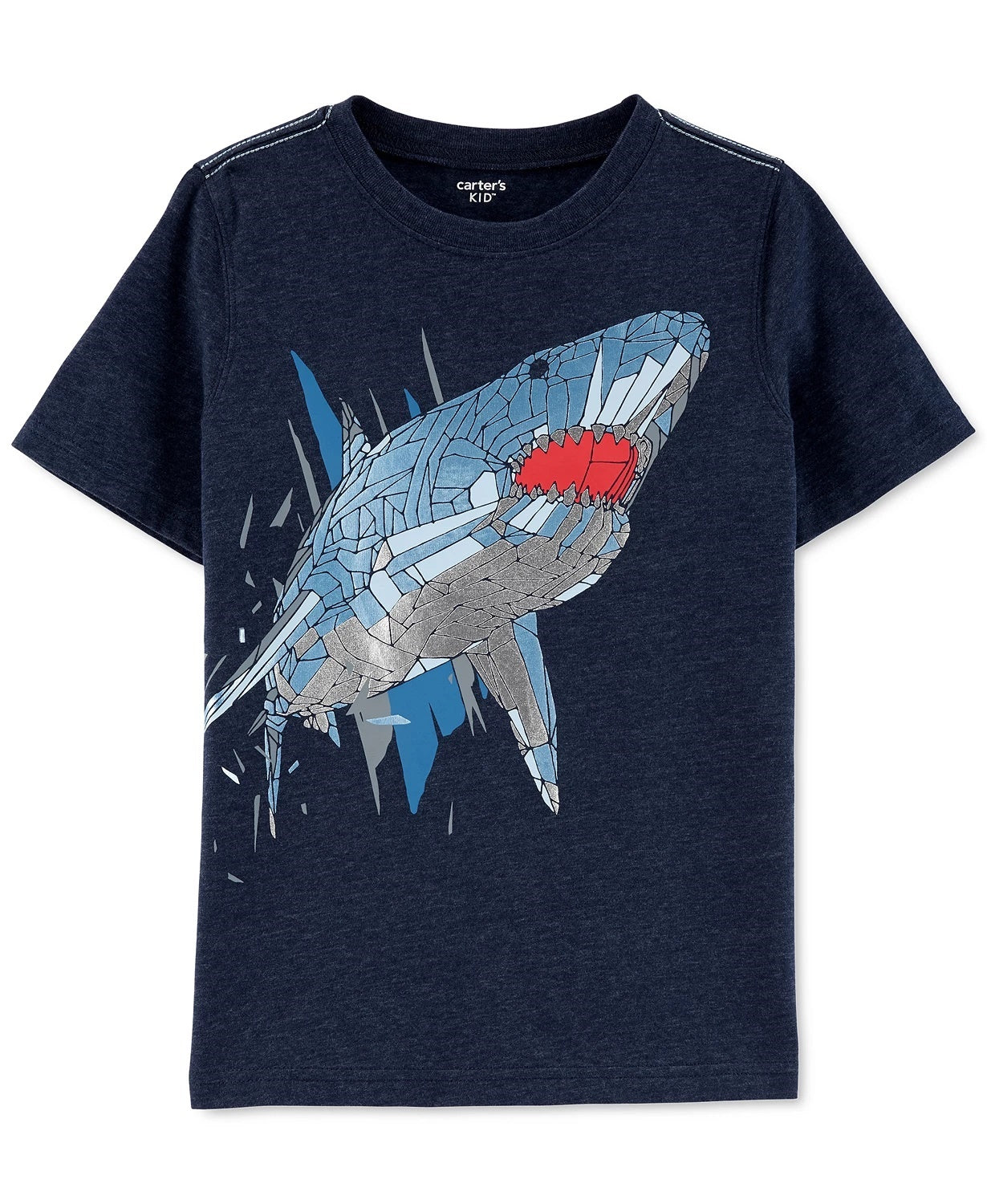Camiseta estampada com tubarão Carter's Little &amp; Big Boy's, azul-marinho, tamanho 6