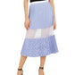 Saia plissada de malha feminina Armani Exchange, azul, tamanho 12