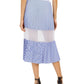 Saia plissada de malha feminina Armani Exchange, azul, tamanho 12
