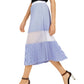 Saia plissada de malha feminina Armani Exchange, azul, tamanho 12