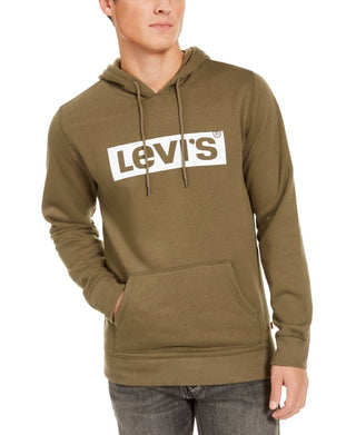 Levi's Men's Burndlen Fleece Logo Hoodie Green Size Large