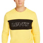 Moletom masculino Levi's com gola redonda e logotipo, amarelo, tamanho extragrande