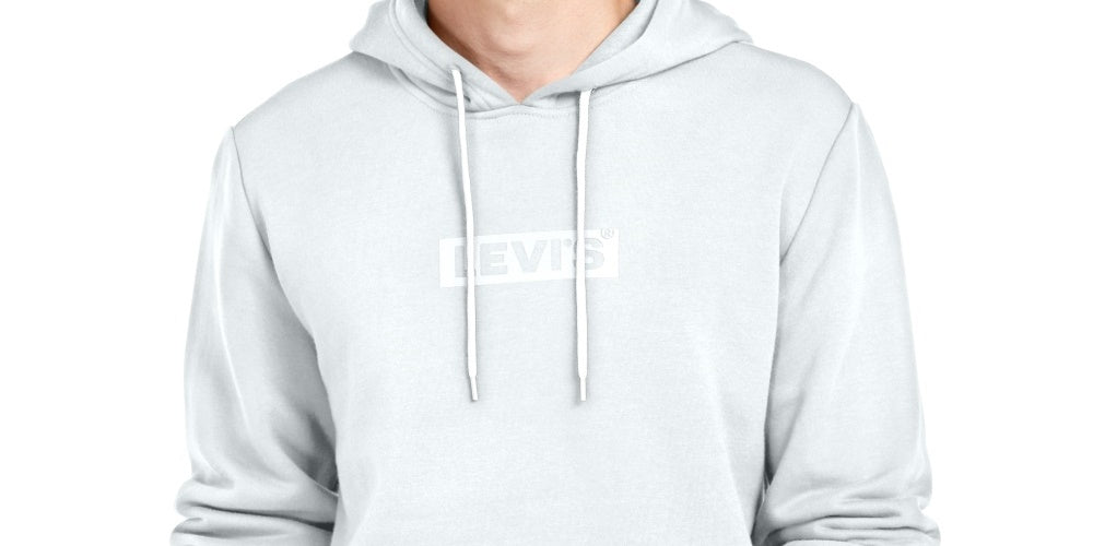 Moletom com capuz Levi's masculino com logotipo, branco, tamanho X-G