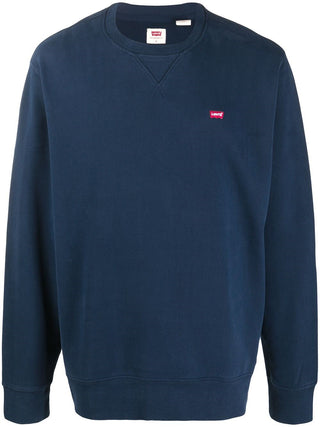 Levi's Men's Bailey Logo Crew-Neck Sweatshirt Blue Size Medium