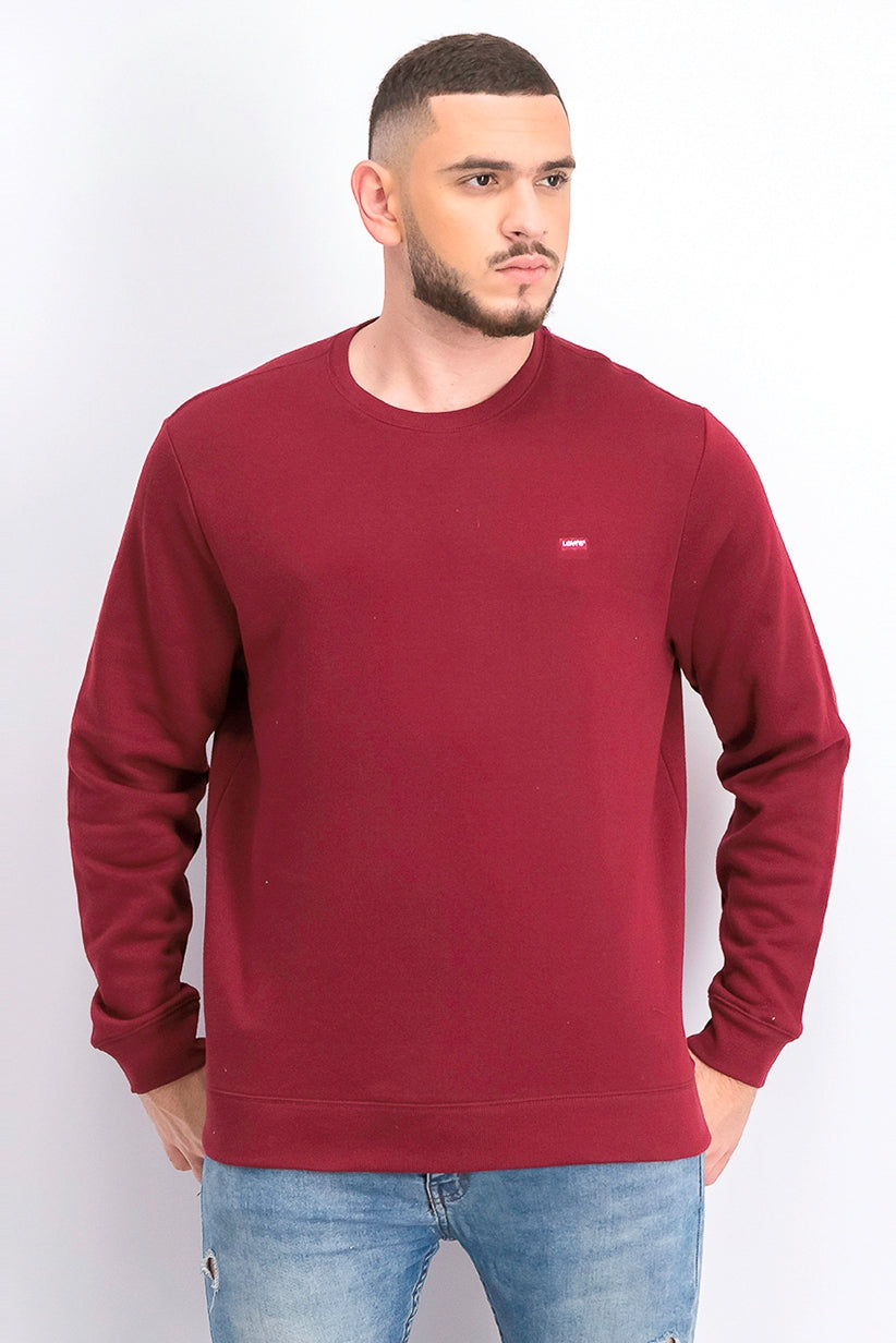 Moletom Levi's Masculino com Gola Redonda e Logotipo Bailey, Vermelho Escuro, Tamanho XXG