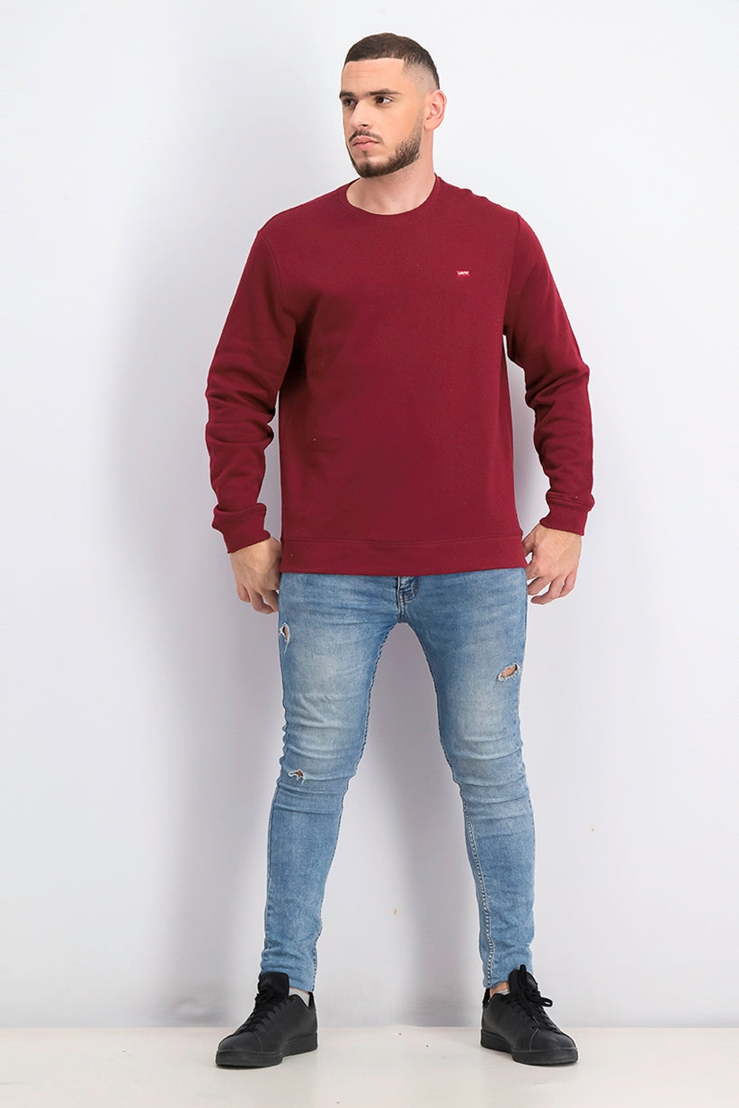 Moletom Levi's Masculino com Gola Redonda e Logotipo Bailey, Vermelho Escuro, Tamanho XXG